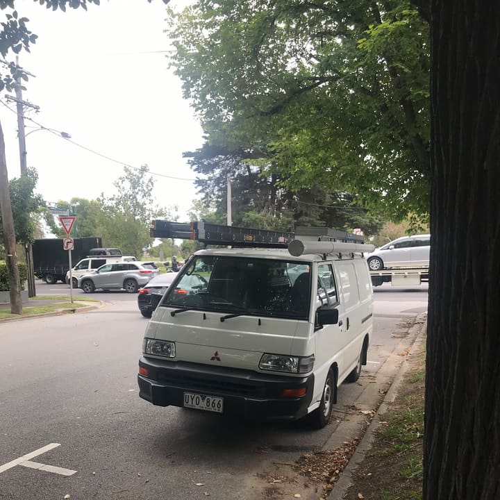 The LECNOVA van parked up on a job across metro Melbourne.